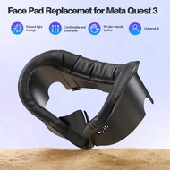 แผ่นปิดหน้าสำหรับ Meta Quest 3 VR ใช้ได้กับอุปกรณ์เสริม Meta/Oculus Quest 3 Comfort PU และ Ice Silk