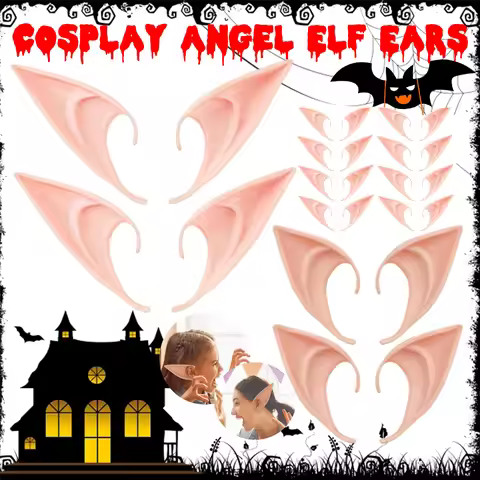 1-10Pairs Halloween Elf Ears Avatar Goblin Monster Ears Angel Elf Latex Ears Fairy Cosplay Costume A