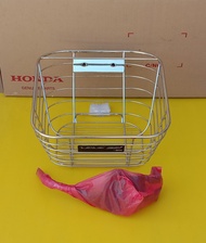 ตะกร้าหน้าสแตลเลสแท้พร้อมสกรู เหล็กยึดHONDA WAVE125iรุ่นปี20231ชุด ตะกร้าชุดนี้ขายึดใส่รุ่นไฟหน้าLED