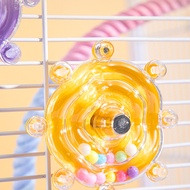 Budgie Toys Parakeet Training Toys Educational Flying Saucer Spinning Wheel Toy for Bird Cage Access