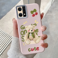 Casing hp for OPPO Reno 7 4G Reno 8 4G F21 Pro F21s Pro Case Cherry Bear Pattern Casing HP Cesing Si