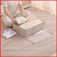 DC3 70-80L Under Bed Storage Box with Clear Window Foldable Clothes Organizer Bin for Blankets Cloth