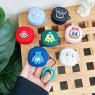 For Baseus Bass BD1 Case Cartoon Sesame Street Doraemon Cute Strawberry Bear Mario Silicone Finger R