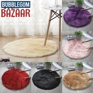 [BUBL] Round Soft Faux Sheepskin  Area Rugs Faux  Rug Bedside Rugs