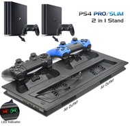 PS4 Slim Pro Vertical Cooling Charging Stand Play Station 4 Controller Charger Dock Station for Playstation 4 Pro Games