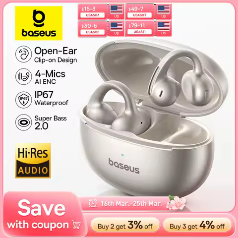 Baseus MC1 Pro Ear Clip Wireless Earphones Bluetooth 6.0 Hi-Res Ultra Open Earbuds earrings 4-Mic EN