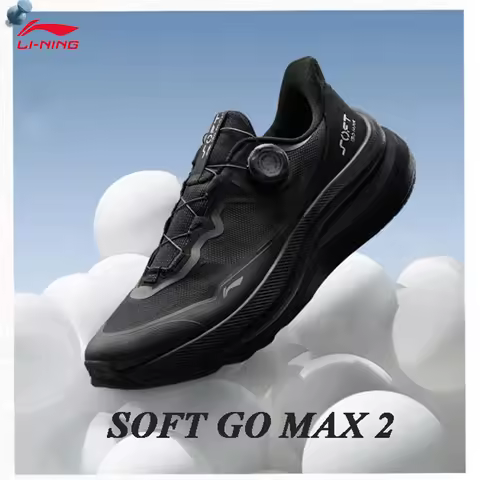 LI-NING Unisex SOFT GO MAX 2 trendy casual shoes Comfortable rebound Sports Stylish Walking Shoes AG