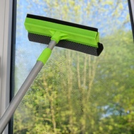 [Available] Window Squeegee Double Sided with Long Handle 50cm to 81cm 2 in 1 Window Cleaner for Hom