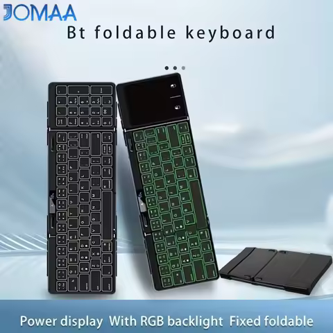 Wireless Folding Keyboard with Backlight RGB Foldable Bluetooth Keyboard with Touchpad Travel Keyboa