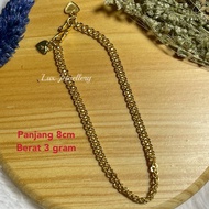 Gelang rantai emas muda 3 gram / gelang dewasa
