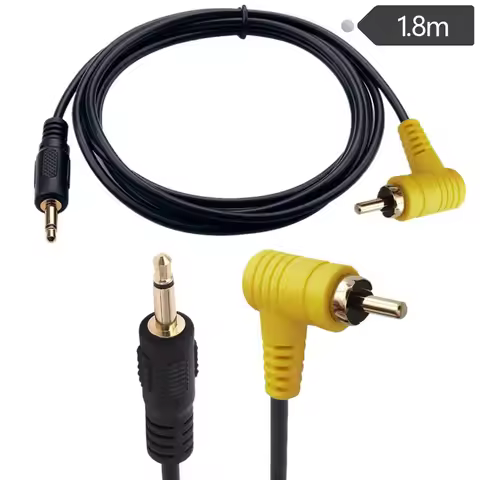 1pc 6Ft 3.5mm 1/8" Mono Male Mini Plug To RCA Male 90 Degree Right Angle Audio Adapter Cable Cord Go
