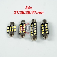 CS 1pc x Led 24V 31mm 36mm 39mm 41mm White Long light Bulb Bullet for Lorry 0Truck interior Cabin room lamp light Bonet