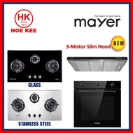 (BULKY) Mayer MMGH888 Glass / MMSS888 Stainless Steel Hob + Mayer MMSIA900HS / MMSIA900HS BK Slimline Hood + Mayer MMDOA8R Built-In Oven