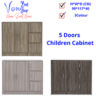 Von Bonjour 5 Doors Almari pakaian kanak-kanak/5 pintu children wardrobe cabinet Oxford almari baju budak ikea kayu pakaian