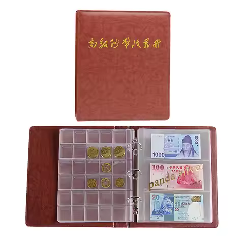 Coin and banknote Album , paper money bank note Collection Storage Kit Case SET Book holder sheet co