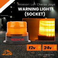 AKSESORI LORI CHERAS JAYA LAMPU BEACON KUNING LORI 12V 24V WARNING LIGHT LED MAGNET +SCREW GLC LIGHT