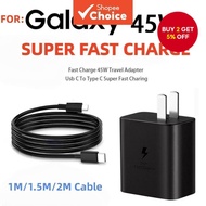 Super Fast 45W  Fast Charger Head Kit And Type C Charging Cable For Samsung S20/21/22 A70/71