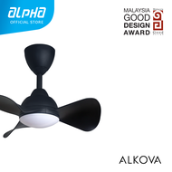 ALPHA Alkova - Mili LED 3B 22 Inch DC Motor Ceiling Fan with 3 Blades (12 Speed Remote)
