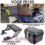ORI ARUMI VOGE FR150 MONORACK LIPAT 3 KAKI & TOP BOX PLASTIC 36L 45L FR 150 RACK CARRIER ADJUST TANK