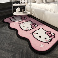 [48H Shipping] Pink hellokitty Soft plush bedside rug, easy to maintain, for girls' and children's r