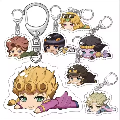 New Hot JOJO Bizarre Adventure Keychain Jonathan Joseph's Eastern Battle Acrylic Pendant Anime Acces