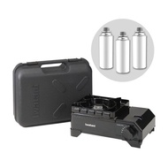 【Iwatani岩谷】迷你黑武士磁式瓦斯爐2.3kW-附收納盒&瓦斯罐3入