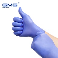 GMG 【Premium】[100 pcs/50 pcs]3.7g M size sapphire blue 100% Nitrile Examination Glove  Powder-Free hand membrane use protective gloves READY STOCK!!