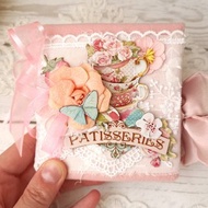 花園午茶記事本 手工製作 花朵 玫瑰 女士記事本 空白