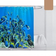 浴室防水數碼印花浴簾(魚群 180*200cm)
