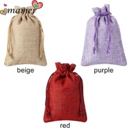 MARIER Drawstring Pouch Hessian Burlap Home Decor Candy Organizer
