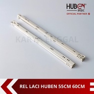Huben 55cm 60cm Wheel Drawer Rail White Drawer Rail/