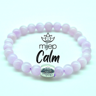 สร้อยข้อมือหินคุนไซต์ของแท้ - สร้อยข้อมือ 8 มม.  นำพาโชคลาภ  (สร้อยข้อมืออัญมณีที่ผ่านการรับรองด้วยห