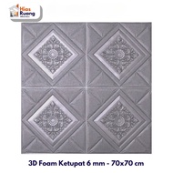 [Foam PE] 3D Foam Batik Silver 70cm x 70 cm Thickness 5.5 mm Wallfoam Sooku ZT0259 Decorative Room I