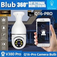 CCTV Blub V380 Pro Connect To Cellphone WiFi CCTV Camera Night Vision Motion Detection Two-Way Audio