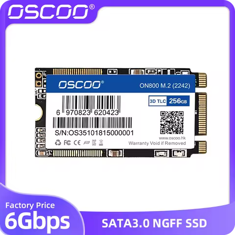 OSCOO SSD Internal SSD M.2 2242mm 6Gbp/s SATA3.0 NGFF SSD Hard Drive SSD 128GB 256GB 512GB 1TB 2TB O