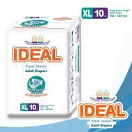 Ideal Adult Diapers L Type Adhesive size XL 10 Sheets Waist size 104-145 cm Adult Diapers