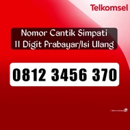 Nomor Cantik Simpati 11 digit sakto combo 4G LTE Telkomsel Seri naik 08123456 370