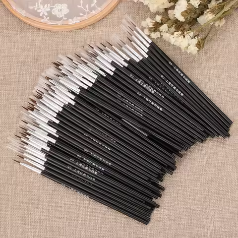 1Set Acrylic Painting Pen Fine Hand Painted Thin Hook Line Pen Drawing Art Pen Paint Brush Nylon Bru
