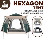 Hexagon Camping Tent Khemah Camping Automatik Quick Automatic Tent hiking 4-6 person Picnic Tent