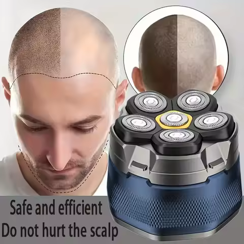 6D Electric Head Shaver for Bald Men, Upgraded Magnetic Shaving Head, USB Rechargeable LED Display, 