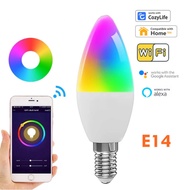 For Homekit WiFi Smart LED Light Bulb RGB Candle Lamp 5W E14 85-265V Dimmable Home Kit App Remote Vo