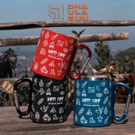 gelas camping travel carabiner mug stainless steel dhaulagiri 300ml