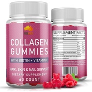 CollagenPeptidesGummieswithBiotin,VitaminC&EforWomen&Men-Hair,,Nails&Joints-Gluten-Free,Non-GMO-60Gu
