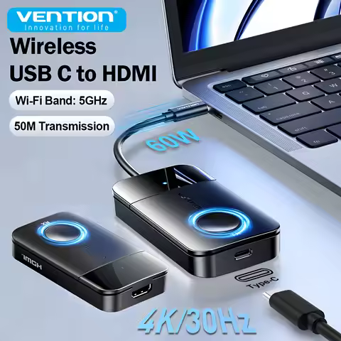 Vention Wireless HDMI Extender 4K@30Hz Video Transmitter Receiver 5GHz WiFi USB C to HDMI Adapter fo