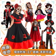 [Ready Stock] New Style Halloween Day of the Dead Costume Mexico Traditional cos Children's Performa