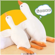 【50-160CM】Goose Plush Toy Big White Duck Plushie Long Sleeping Pillow Cartoon Animal Stuffed Toys Bi