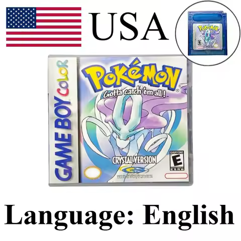 7 Styles Classic Pokemon GBC Game Cartridge Bundle for Game Boy Color GBA SP Retro RPG Game Card for