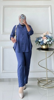COD | Setelan Wanita Rayon Twill Polos Jumbo & Standar