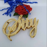 3D name brooch