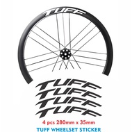 TUFF cycling sticker 4 pcs wheelset decals for 40-50 mm high profile road bike rims
